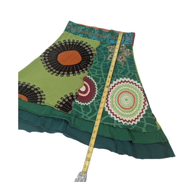 Desigual Boho Art Print Skirt XS Colorful Cotton A-Line Statement Cottagecore - Picture 9 of 14